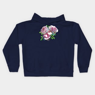 Roses - Light Pink Rose Heart Kids Hoodie